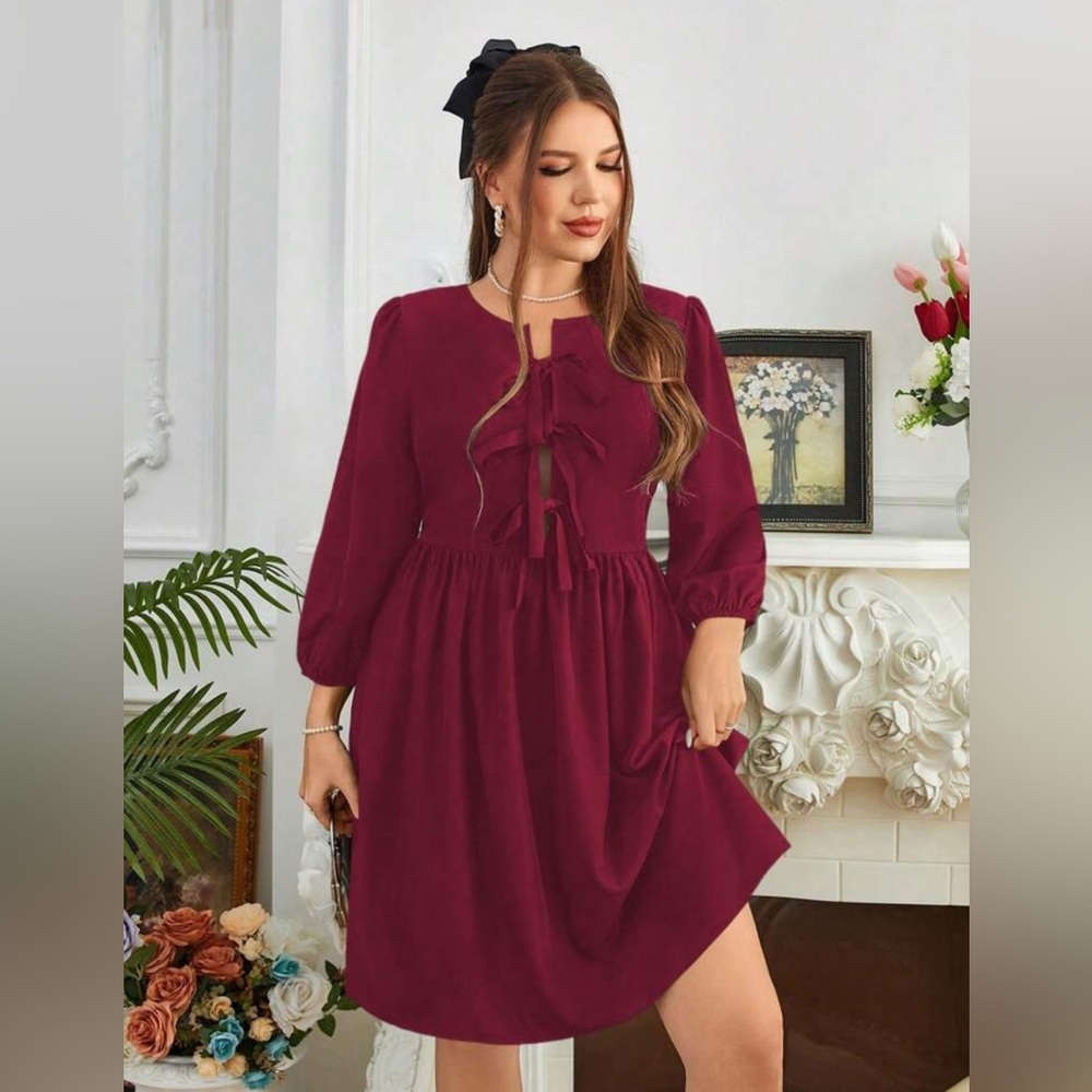 Amazon Red Bishop Sleeve Sundress